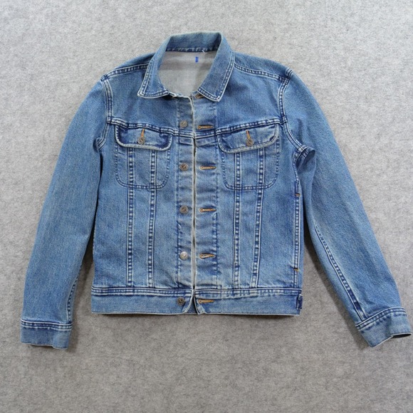 A.P.C. Jackets & Blazers - APC Jacket Womens Small Blue Denim Trucker Button Up Stretch Button Up